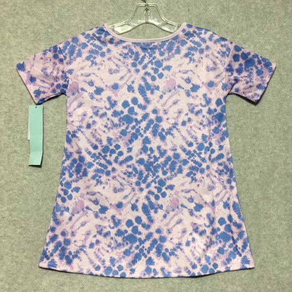 Cat & Jack Girls Nightgown Small 6/7 Pullover Short sleeve Tie-Dye Purple Pink - Picture 2 of 5